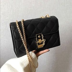 Toggle Lock Quilted Flap Chain Bag